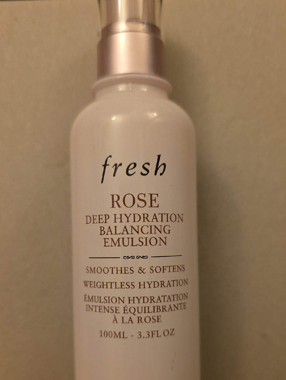fresh Rose Deep Hydration Emulsion - Pale Pink Bottle